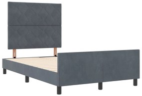Cama vidaXL Cinza Escuro 120x190 cm Veludo