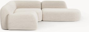Sofá de canto modular em bouclé com chaise longue Wolke (4 lugares)
