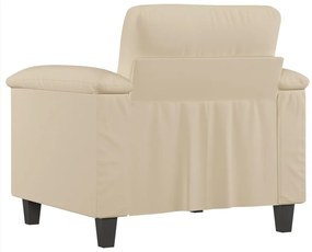 Poltrona 60 cm tecido de microfibra cor creme