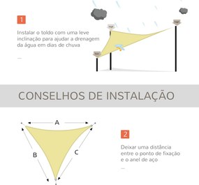 Vela de Sombra Triangular 6x6x6 m Toldo Vela de Poliéster com Proteção