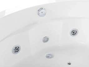 Banheira de hidromassagem de canto em acrílico branco com LED e coluna Bluetooth 210 x 145 cm MONACO Beliani