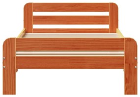 Cama sem colchão 75x190 cm madeira de pinho maciça castanho-mel