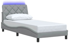 Estrutura de cama com LED sem colchão 90x200 cm tecido