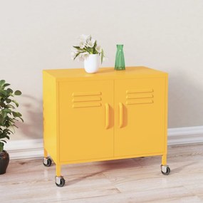 Armário de arrumação aço 60x35x56 cm amarelo mostarda