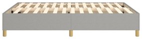 Estrutura de cama sem colchão 140x200 cm tecido cinzento-claro