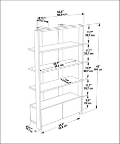 Estante Elena – Branco – 93,6 cm Largura x 160 cm Altura x 31,5 cm Pro