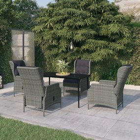 vidaXL 5 pcs conjunto de jantar para jardim cinzento-claro