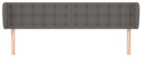 Cabeceira de cama c/ abas couro artificial 203x23x78/88cm cinza