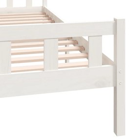 Estrutura de cama super king 180x200 cm madeira maciça branco