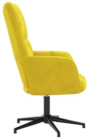 Cadeira de descanso veludo amarelo mostarda