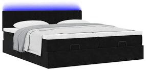 Estrutura de cama otomana com colchões 160x200 cm veludo preto