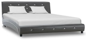 vidaXL Estrutura de cama 140x200 cm couro artificial cinzento