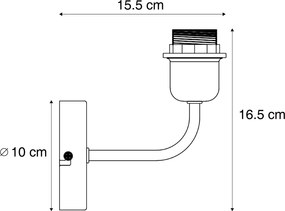 Candeeiro de parede vintage dourado sem abajur - Matt