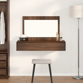 vidaXL Mesa de Maquilhagem Suspensa Carvalho Castanho 100x40x70 cm