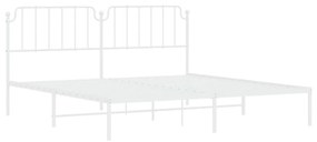 Estrutura de cama com cabeceira 200x200 cm metal branco