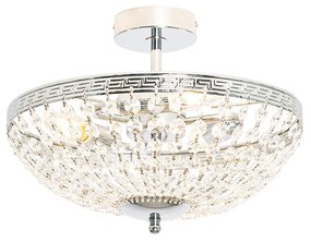 Luminária de teto clássica em aço cristal 3 luzes - Mondrian Clássico / Antigo