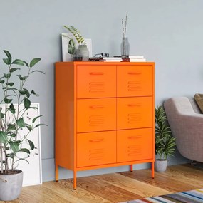vidaXL Armário com gavetas aço 80x35x101,5 cm laranja