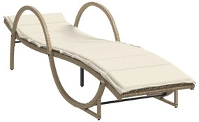 Espreguiçadeiras com mesa 2 pcs vime PE bege