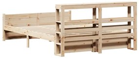 Estrutura cama c/ cabeceira 120x190 cm pinho maciço
