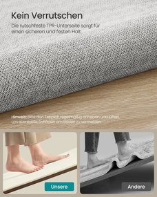 Tapete para sala de estar antiderrapante 160 x 230 cm Branco creme