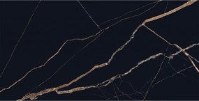 Mexen Fossil Grés preto esmaltado retificado G1, azulejo de chão e parede 120 x 60 cm, alto brilho - TL213-120-060-00