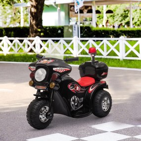 Motocicleta elétrica para crianças acima de 18 meses com faróis buzina música 80x35x52 cm Preto