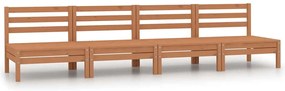 Sofás de centro para jardim 4 pcs pinho maciço castanho mel
