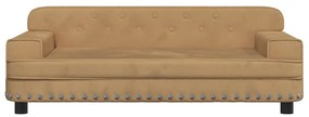 Cama para cães 90x53x30 cm veludo castanho
