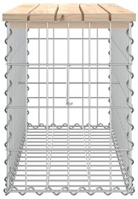Banco de jardim c/ design gabião 83x31,5x42 cm pinho maciço