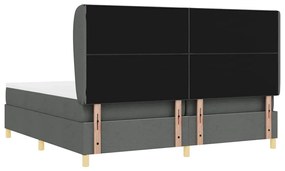 Cama Box Spring vidaXL com Colchão Cinza Escuro 200x200 cm Tecido