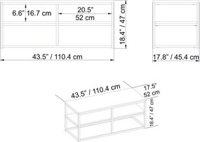 Mesa de Centro Forteaus – Nogueira Preta – 110,4 cm x 47 cm x 52 cm