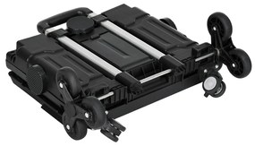 Carrinho de Armazenamento Dobrável Carrinho de Compras com 2 Rodas para Subir Escadas Capacidade 35L 48x43x95 cm Preto