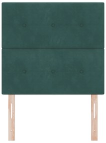 Cabeceira vidaXL Botão Estofada Verde Escuro 80 cm Veludo