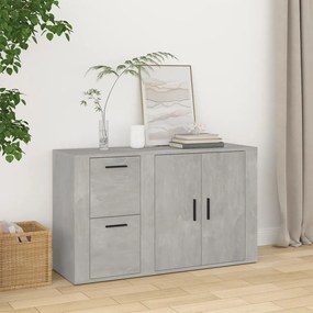 vidaXL Aparador 100x33x59,5 cm derivados de madeira cinzento cimento