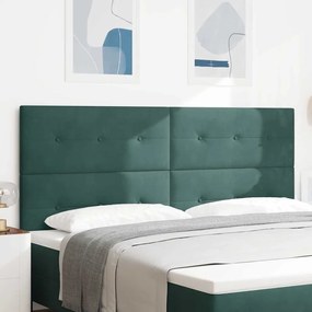 vidaXL Cabeceira LED com luzes de tira LED Verde 200 cm Poliéster