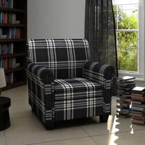 vidaXL Poltrona com almofadão tecido preto
