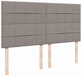 moldura de cama otomana vidaXL com tecido Taupe 180x200cm