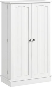 Armário de cozinha para despensa com 2 portas, 5 prateleiras e 12 suportes para especiarias - 60 x 30 x 104 cm - branco