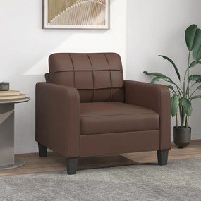 vidaXL Poltrona 60 cm couro artificial castanho