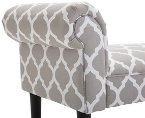 Banco com Braços, Estofado Junto à Cama tipo Banco de Madeira para Quarto ou Corredor - 132x45,5x58cm