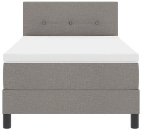 Cama Box com Colchão &amp; LED Taupe 80x200 cm Tecido
