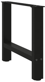 Pés para mesa de centro pretos 2 peças 50x(42-43) cm aço