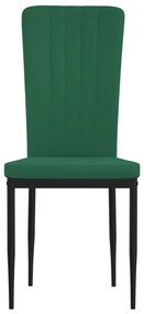 Cadeiras de jantar 4 pcs veludo verde-escuro