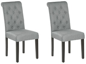 Conjunto de 2 cadeiras em tecido cinzento VELVA Beliani