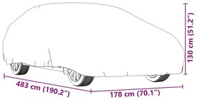 Cobertura de carro p/ Sedan com cintas de fivela L prateado
