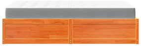 Cama com colchão 120x200 cm madeira pinho maciça castanho-mel
