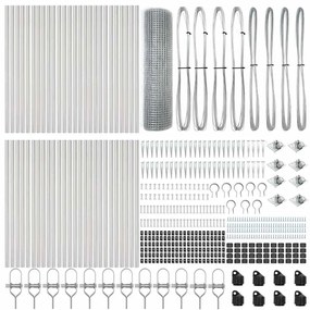 Cerca de Fio Soldado com 13 Postes Espetados 0.8x100 m Aço Galvanizado