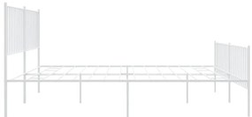 Estrutura de cama com cabeceira e pés 180x200 cm metal branco