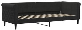 Sofá-cama com gavetão 80x200 cm veludo preto