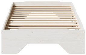 Cama sem colchão empilháveis 75x190 cm madeira maciça branco